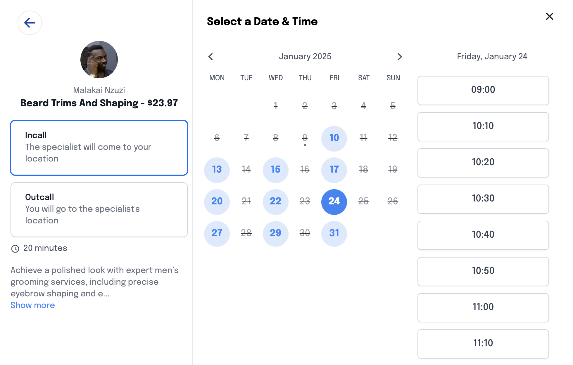 Inbox user interface